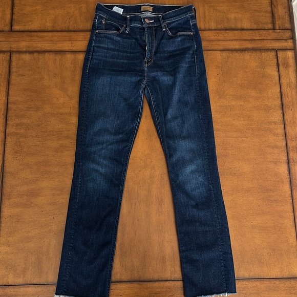 MOTHER The Dazzler Mid-Rise Straight-Leg Ankle Fray Jeans - Picture 1 of 11